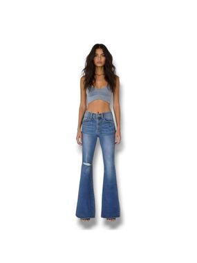 Miss Lola High Waist Flare Wide Leg Jeans Women’s Size 9 NWT Boho